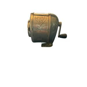 Vintage Boston Crank Pencil Sharpener Green/Silver